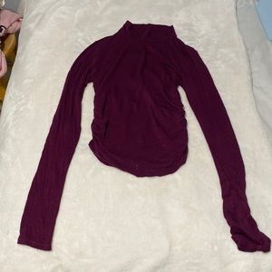 Bozzolo long sleeve shirt cinched on the sides size small plum purple